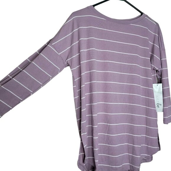 Just be‎ Shirt Striped Purple Soft Long Sleeve Womens S - Picture 8 of 9